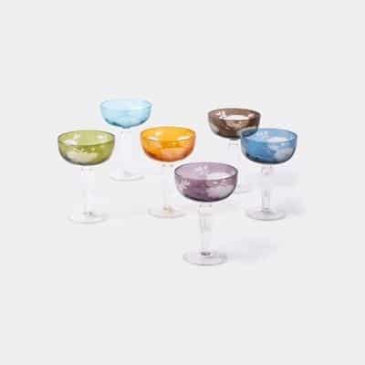 spring peony cocktail glasses