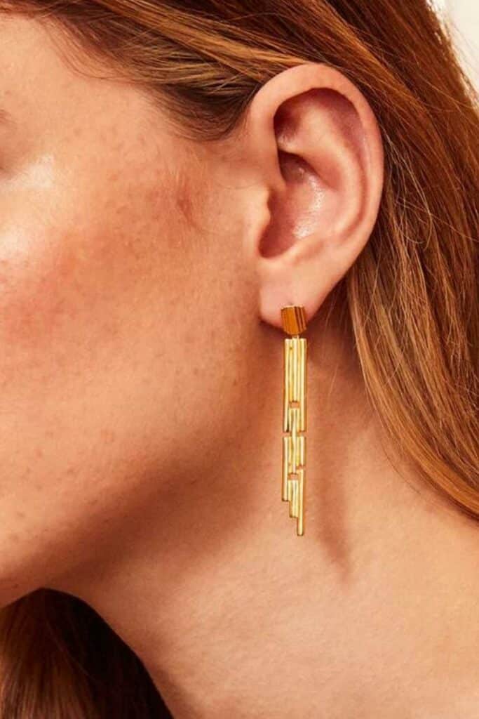 Anne Earrings in Gold V by Laura Vann, unique jewelry