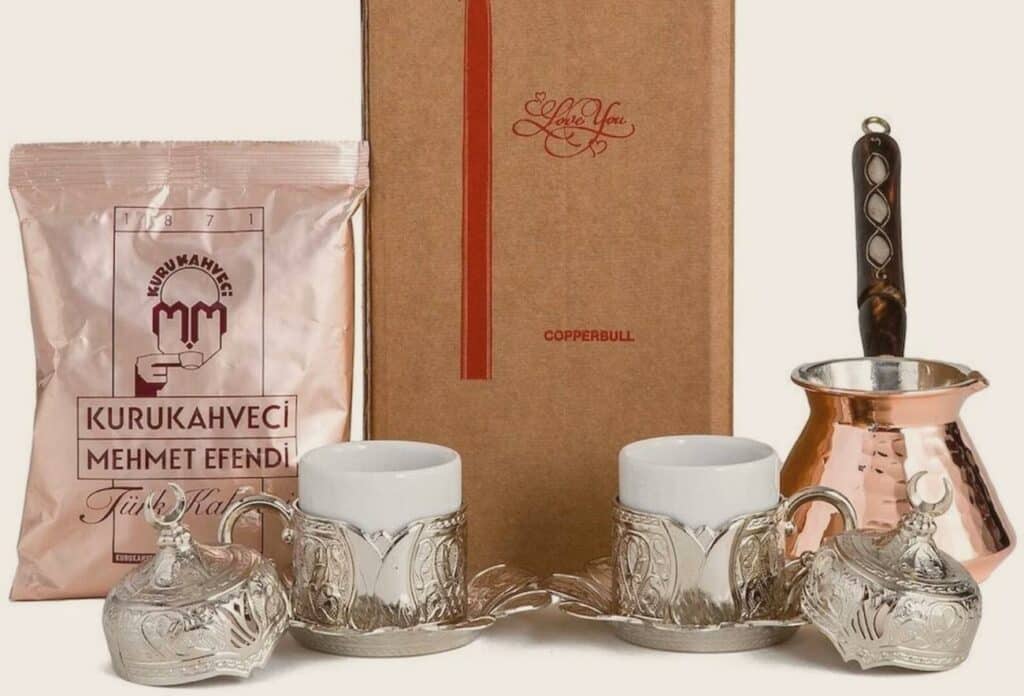handmade turkish coffee set, handcrafted items, shipping internationally
