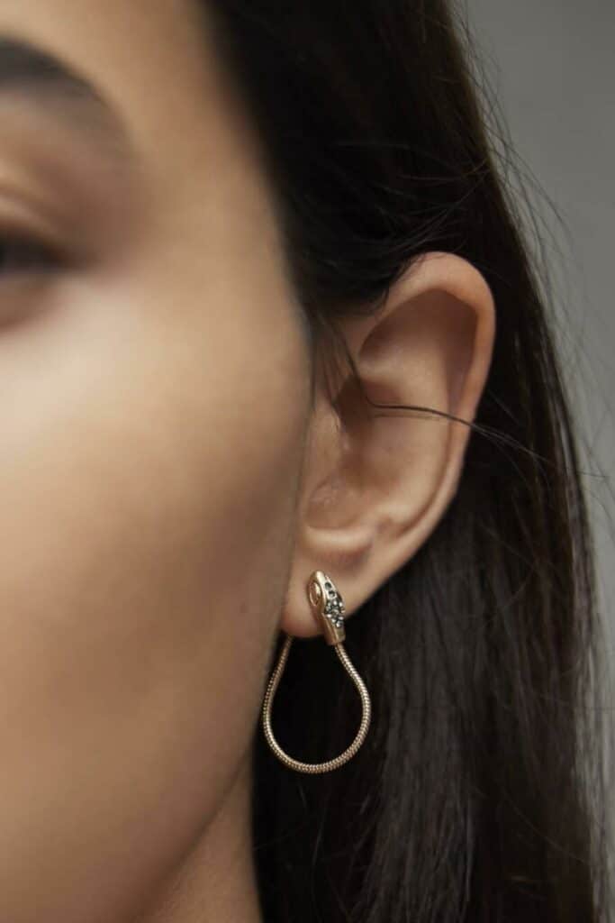 Allsaints Sofia Gold Tone Snake Earrings