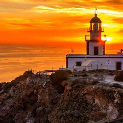 akrotiri lighthouse best sunsets in santorini greece