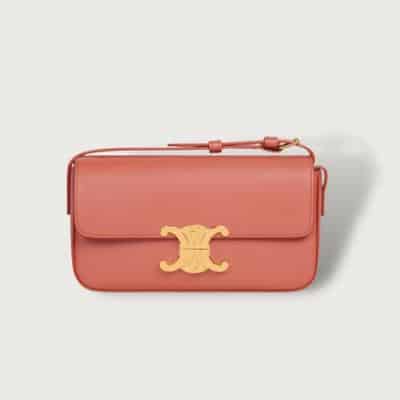 celine triomphe shoulder terracotta quiet luxury handbags