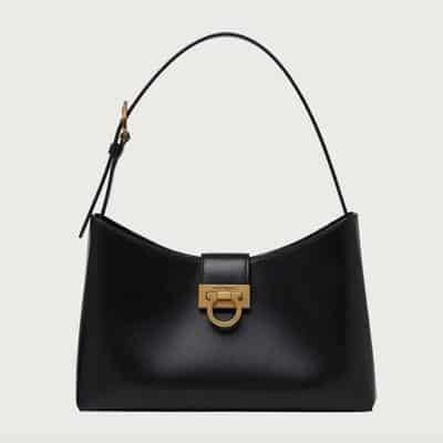 ferragamo trifolo shoulder bag black quiet luxury handbags