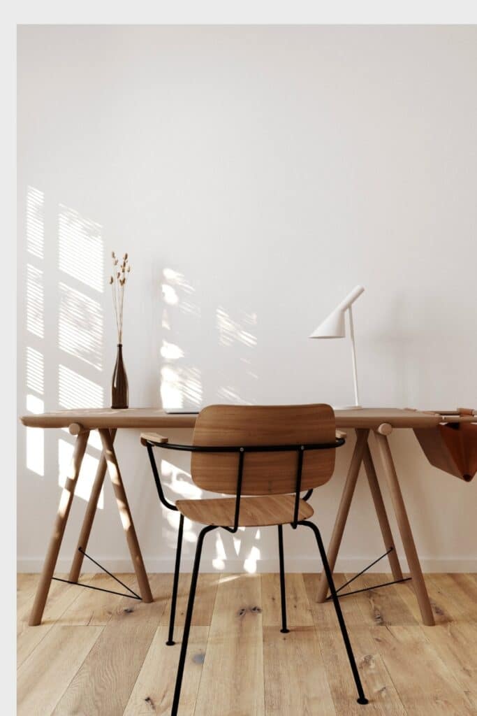 decluttered desk - easy design ideas to make home office more inspiring