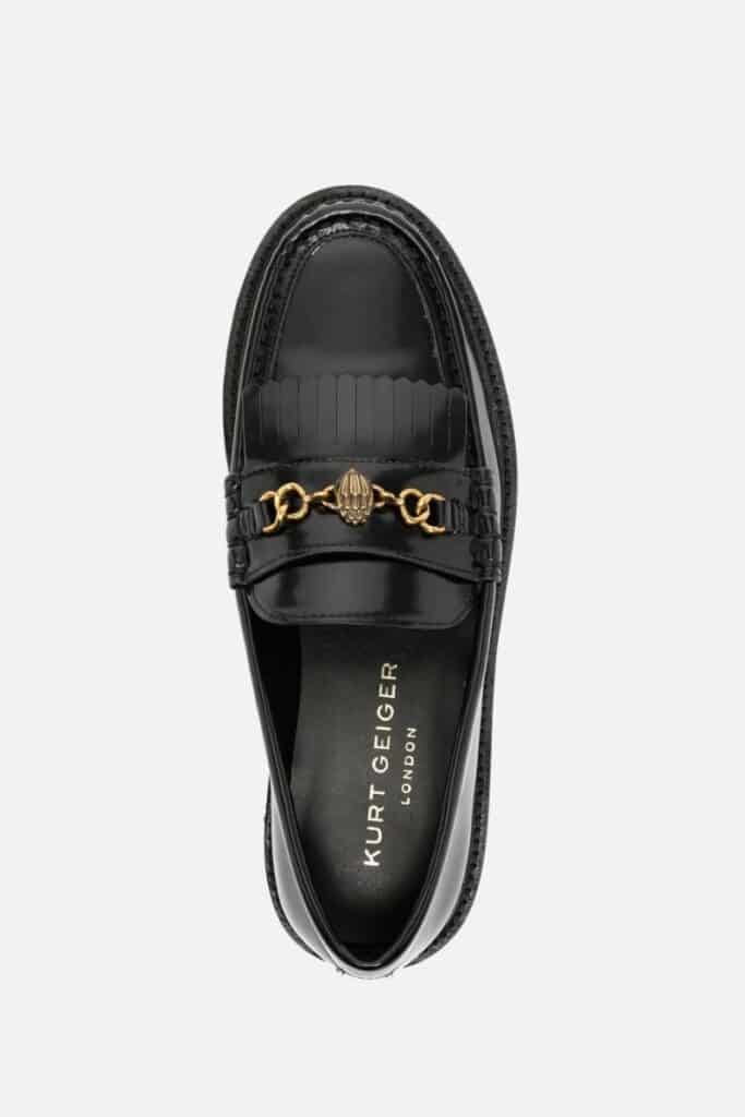 kurt geiger womens chunky sole loafers, best loafers, luxurious leather, leather upper, versatile shoe