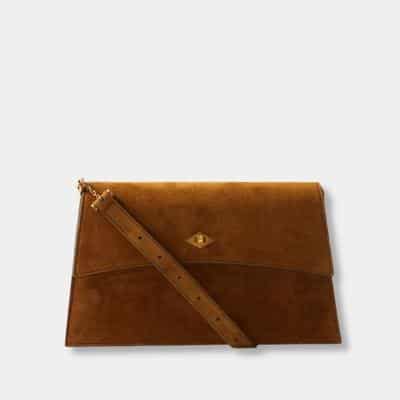 metier roma suede crossbody bag - quiet luxury handbags