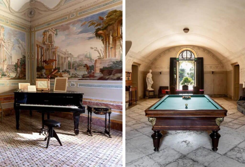 villa tasca in palermo italy - villa from white lotus, billiards room,
