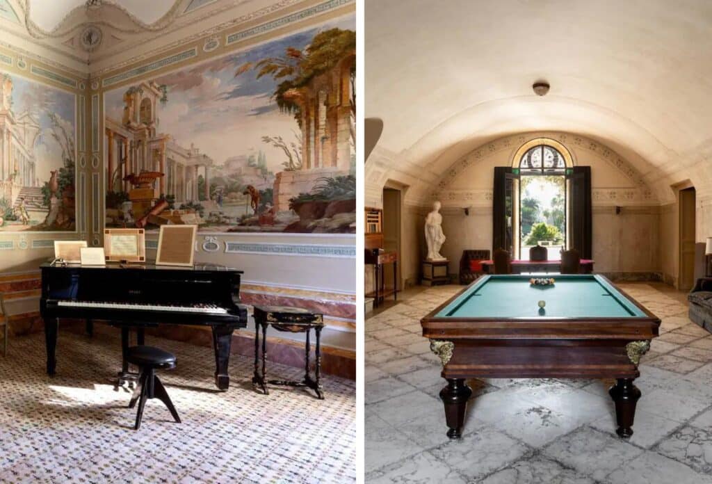 villa tasca in palermo italy - villa from white lotus, billiards room, 