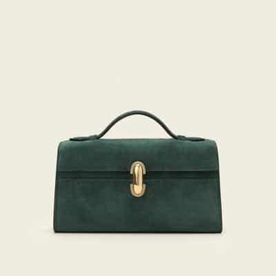 savette symmetry pochette forest green handbag