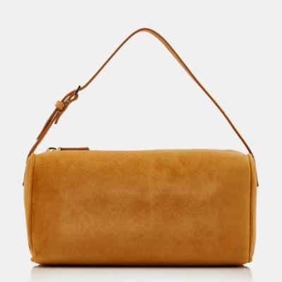 the row 90s bag tan suede quiet luxury handbags