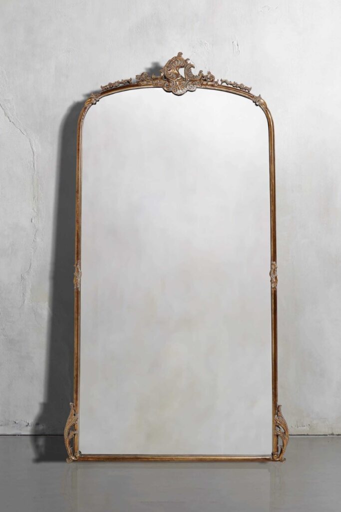arhaus amelie floor mirror, best gilded mirror