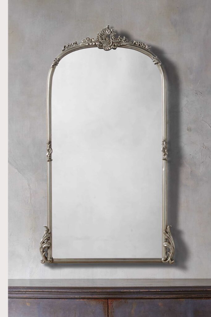 arhaus amelie wall mirror in silver