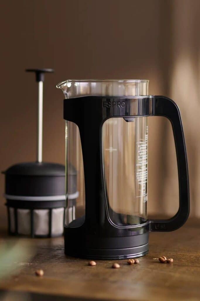 ESPRO p3, double filter, french press method, affordable french press, coffee brewing