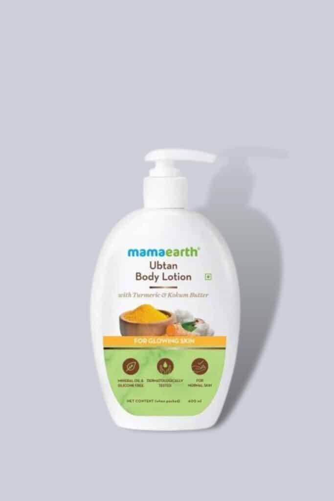 mamaearth Ubtan Body Lotion with Turmeric & Kokum Body Butter, all purpose healing skin cream for itchy skin
