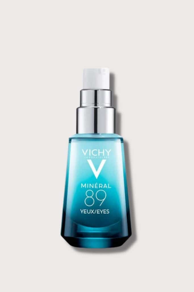 Vichy Laboratories Mineral 89 Eye Serum, good for all skin types including oily skin, caffeine eye serum, reduce visible signs of aging on skin tone, alternative to eye stick