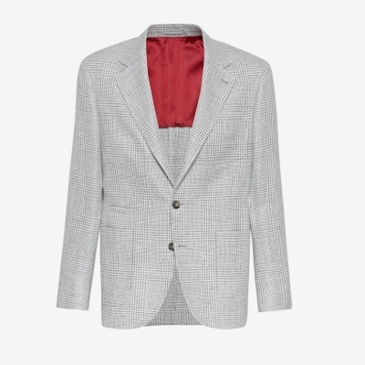 brunello cucinelli prince of wales blazer worn by kendall roy in succession