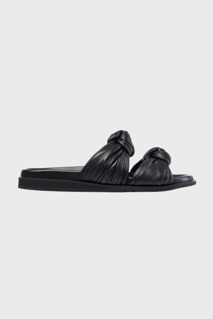 dear frances tye slide black flat sandals, water shoes, great for next trip water resistant