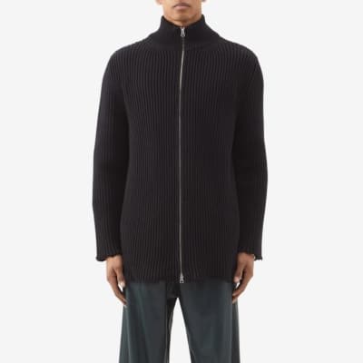 maison margiela ribbed cotton zip worn by kendall roy in hbo's succession season 3