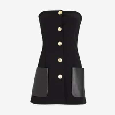 proenza schouler leather trimmed strapless top from succession, naomi pierce succession season