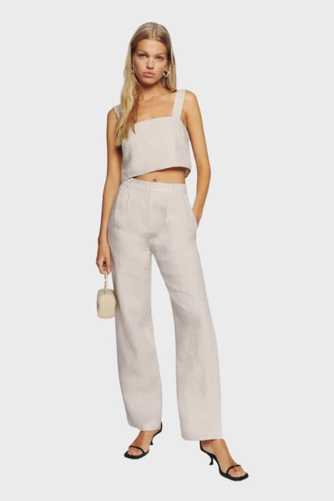 reformation olivia linen two piece