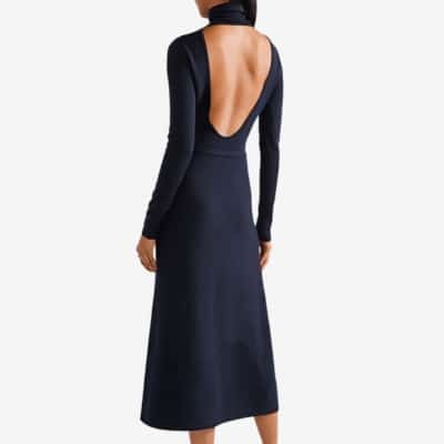 gabriela hearst betty open back dress worn by shiv roy from succession