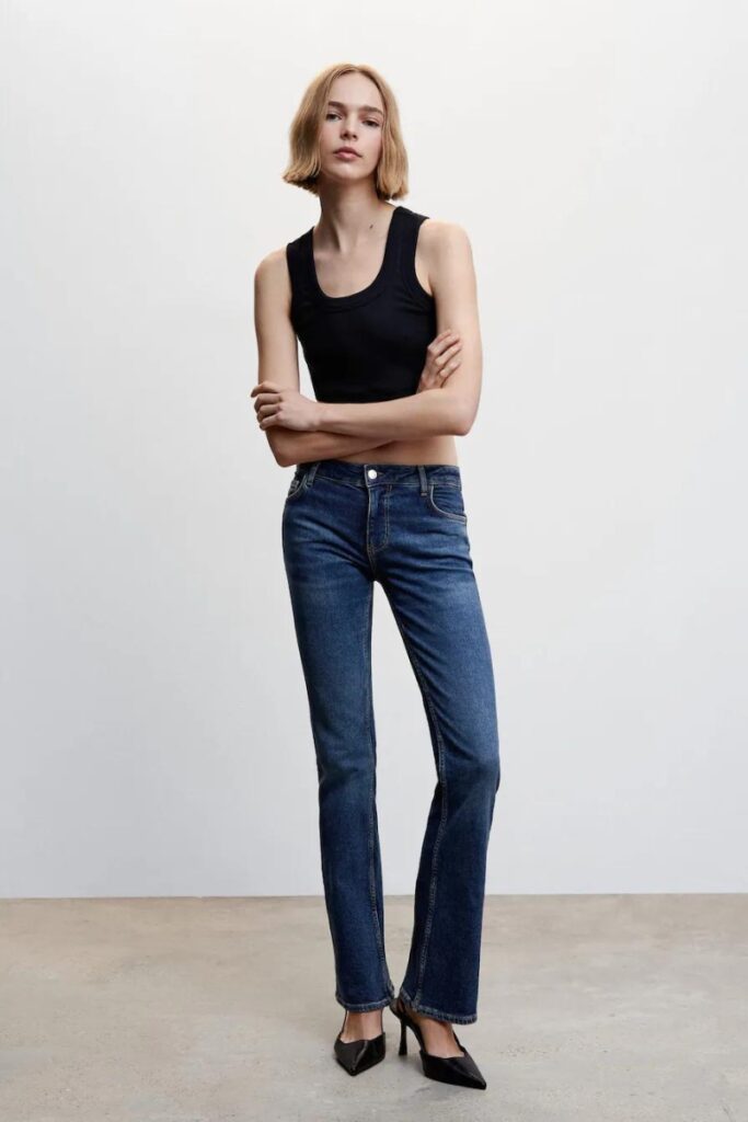 mango low rise flared jeans