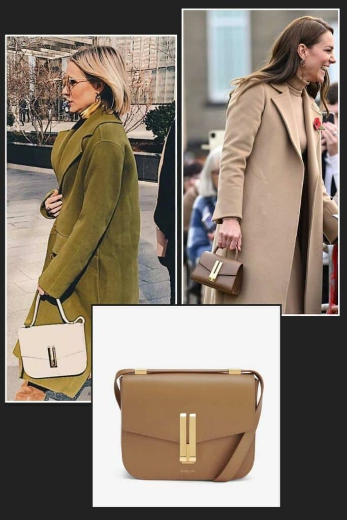demellier london the nano montreal, handle bag, gold hardware, affordable designer handbag loved by celebrities, affordable designer bags, shoulder bag, best affordable designer bags, better than michael kors and kate spade, detachable crossbody strap, classic style, marc jacobs, marc jacobs, tory burch, tory burch
