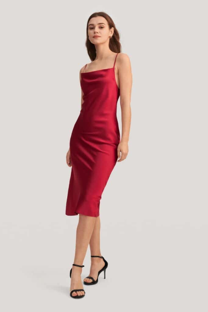 Lilysilk Red Silk Slip Dress