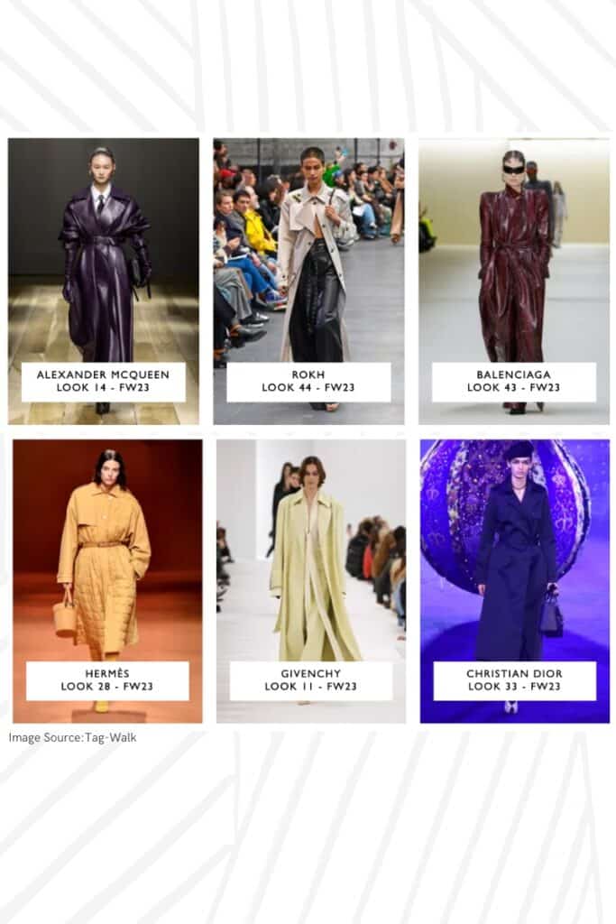 trench coat 2023 fashion trend for fall louis vuitton new trends, simone rocha, launchmetrics spotlight