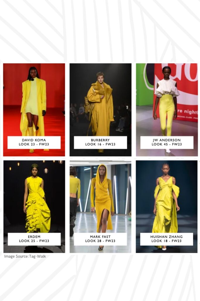 yellow fall 2023 fashion trend, tory burch, stella mccartney, butter yellow, bottega veneta, isabel marant max mara