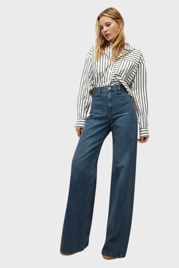 Veronica Beard Wide-Leg Jeans, Denim, blue jeans, wide-leg jeans, wide-leg denim, casual pants that are wide-leg jeans, capsule wardrobe