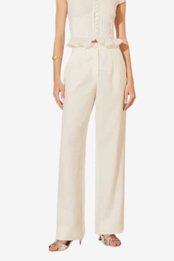 amissima white linen trousers, affordable womens linen pants under $200