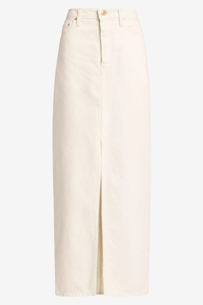 derek lam cream denim maxi skirt affordable clothing under $200