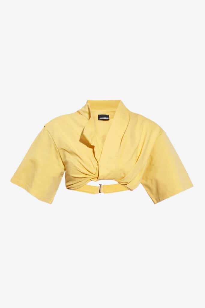 jacquemus yellow crop top, affordable designer tops under $200