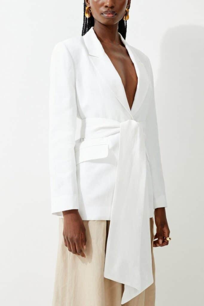 karen millen linen blazer white, - designer finds under $200, affordable designer clothes under $200, designer accessories under $200