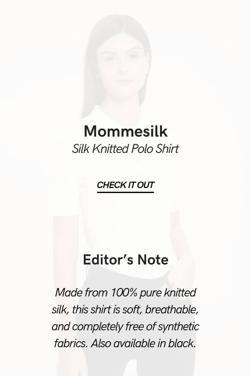 Mommesilk 100% silk knitted polo shirt
