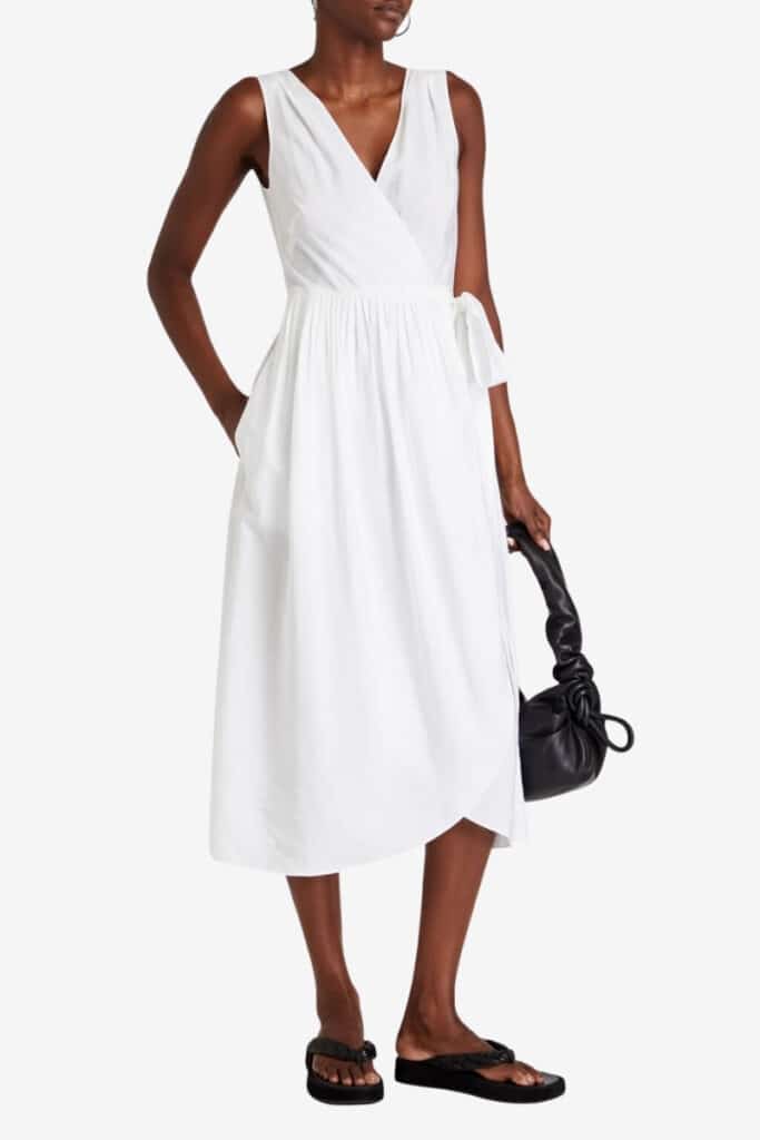 vince white dress, affordable designer dress under $200