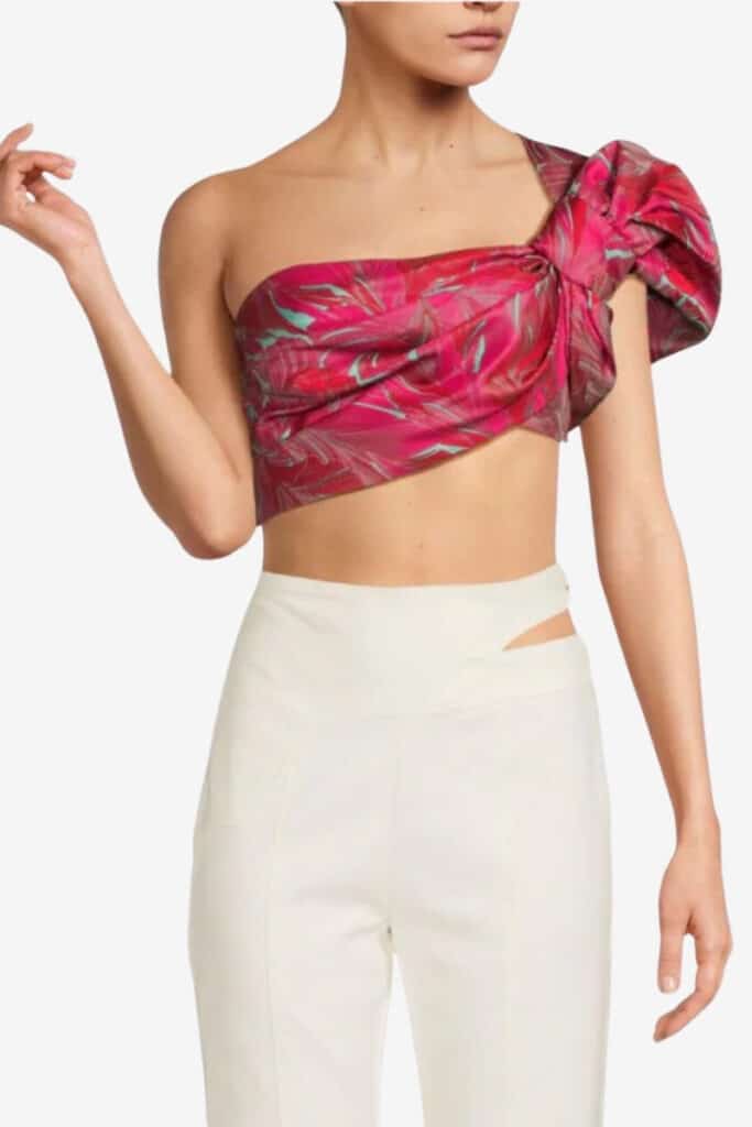 Cult Gaia floral crop top, affordable deisgner clothes under $200