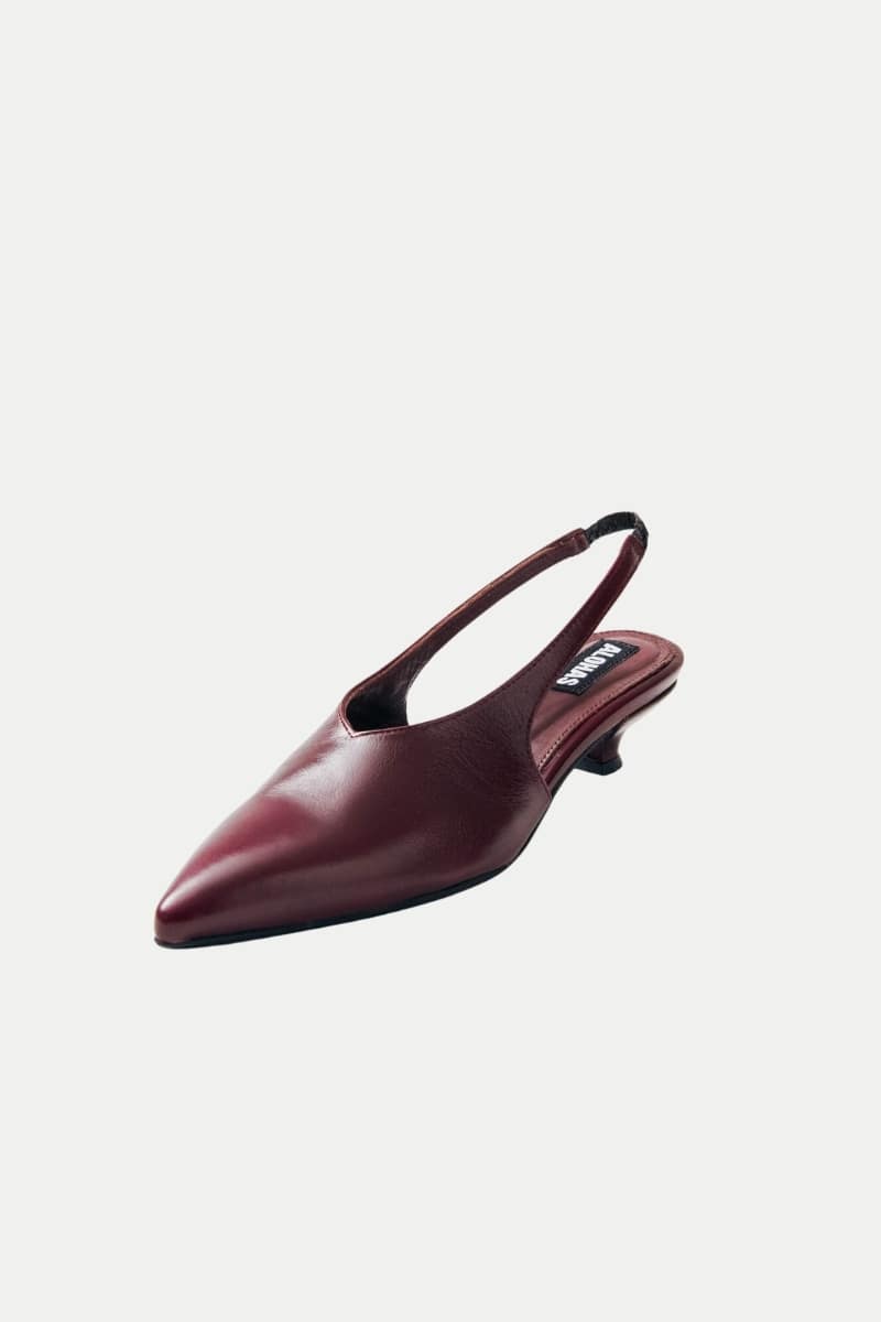 Eros Burgundy Slingback Kitten Heels - Fall Shoe Trends - Fall Fashion