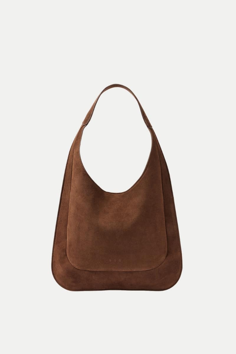 Aesther Ekme Midi Suede Shoulder Bag - Brown Suede Fall Shoulder Bag - Fall Fashion