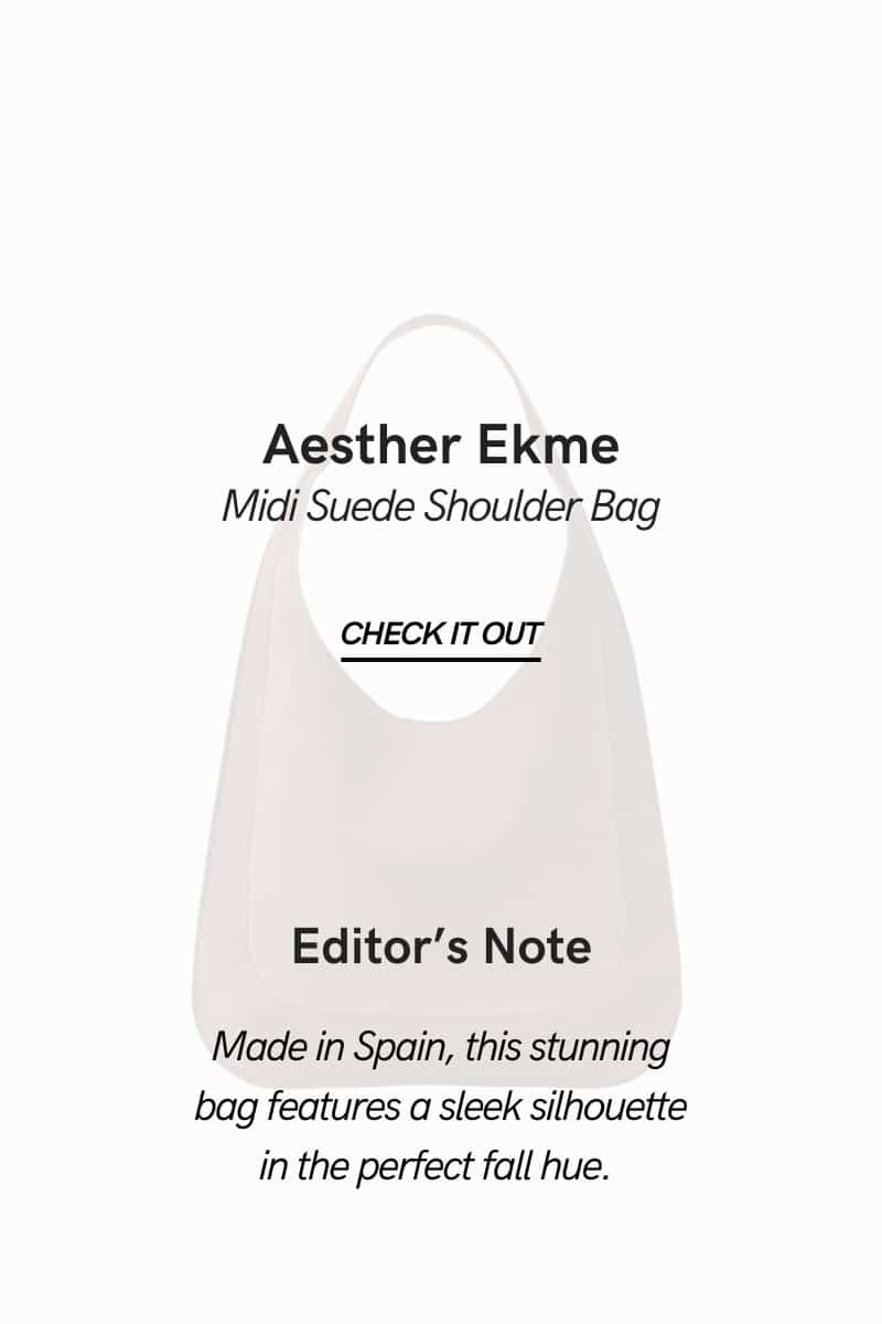 Aesther Ekme Midi Suede Shoulder Bag - Brown Suede Fall Shoulder Bag - Fall Fashion