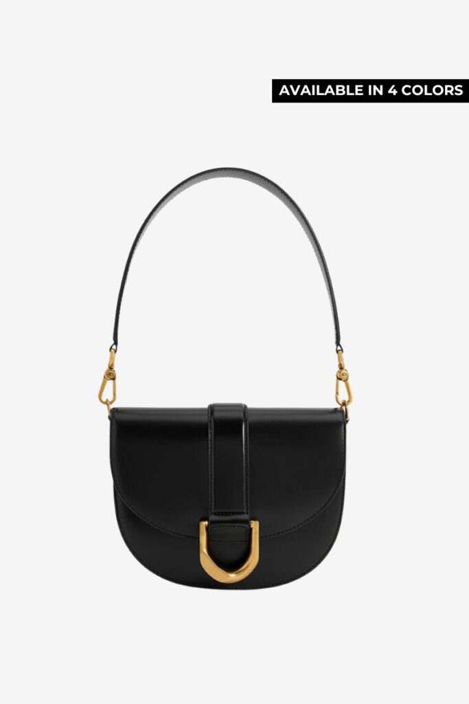 Charles & Keith Gabine Leather Saddle Bag - 9