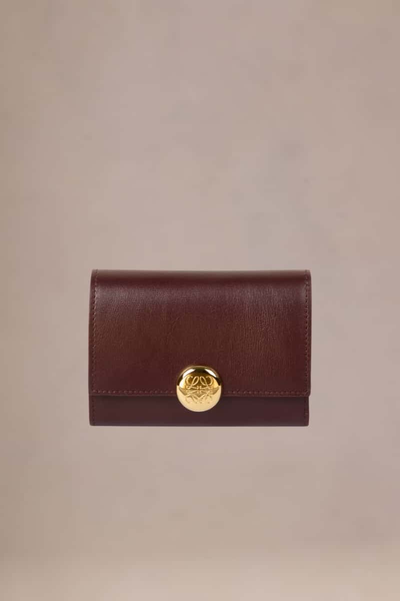 Loewe Pebbled Leather Trifold Wallet - Women's Fall Accesories - Fall Fashion