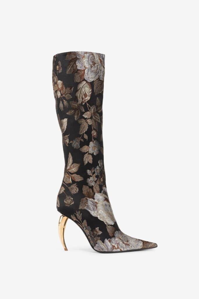 Roberto Cavalli Floral Brocade Knee Boots- $660