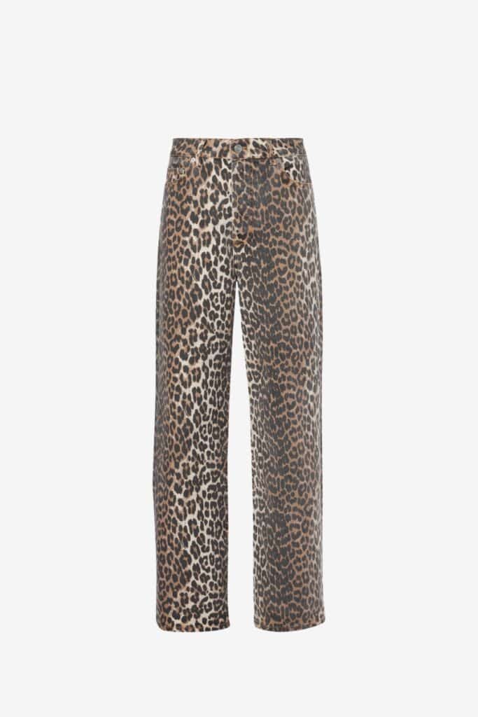 GANNI IZEY LEOPARD PRINT STRAIGHT JEANS | $265