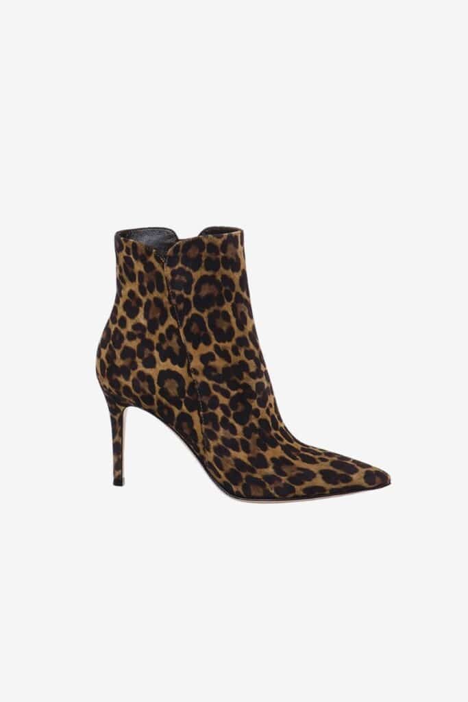 GIANVITO ROSSI LEVY 85 ANKLE BOOT IN PRINT SUEDE | $1,020