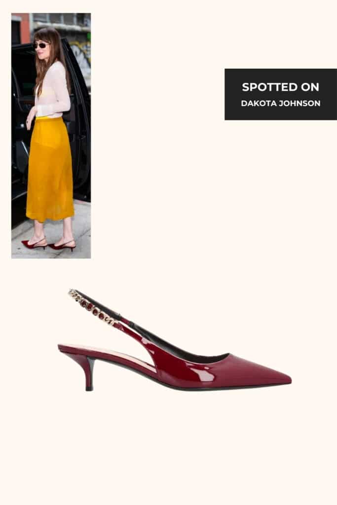 GUCCI SIGNORIA  SLINGBACKS  SPOTTED ON DAKOTA JOHNSON