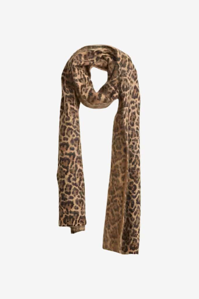 JCREW BRUSHED CASHMERE LEOPARD SCARF | $148, 2024 leopard print fashion trend