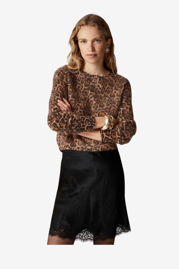 JCREW BRUSHED CASHMERE LEOPARD SWEATER | $158