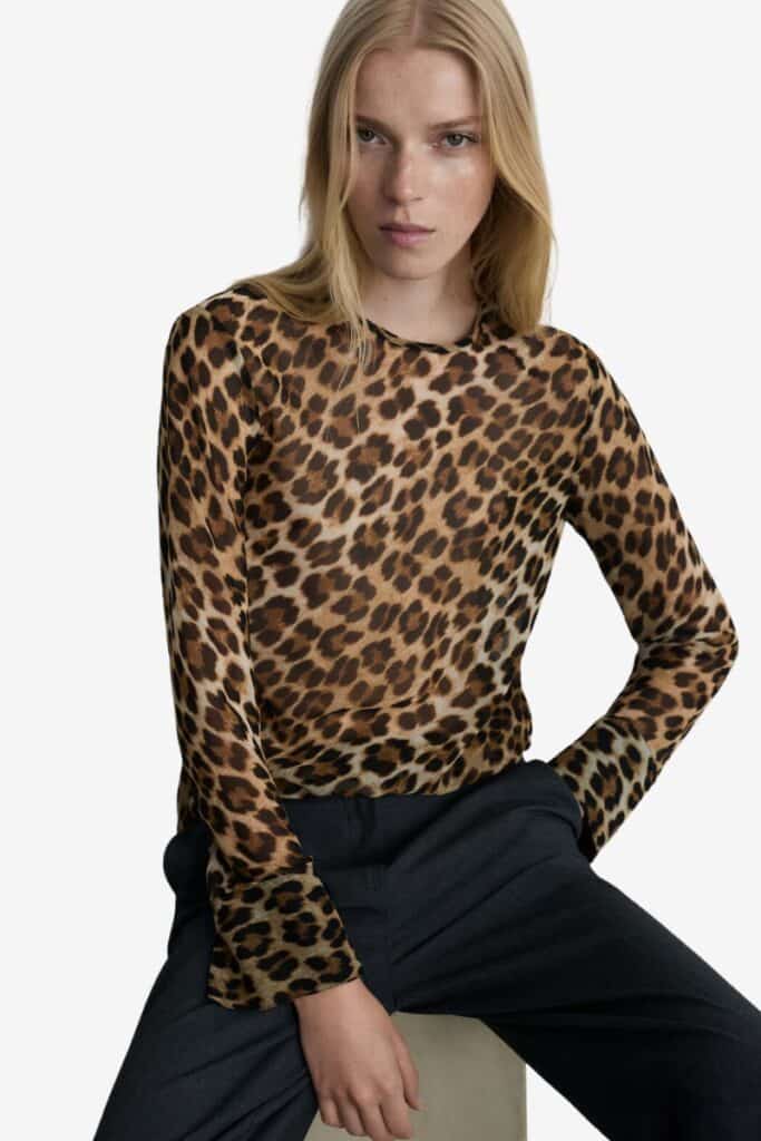 MANGO LEOPARD PRINT BLOUSE | $49